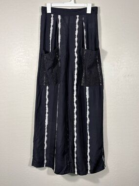 Muche et Muchette Tie-Dye Palazzo Pant with Crochet Pockets Boho Flowy Size O/S